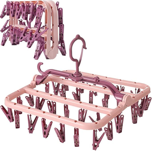 Clothes Drying Racks Foldable Clip Hangers Plastic by Foshine