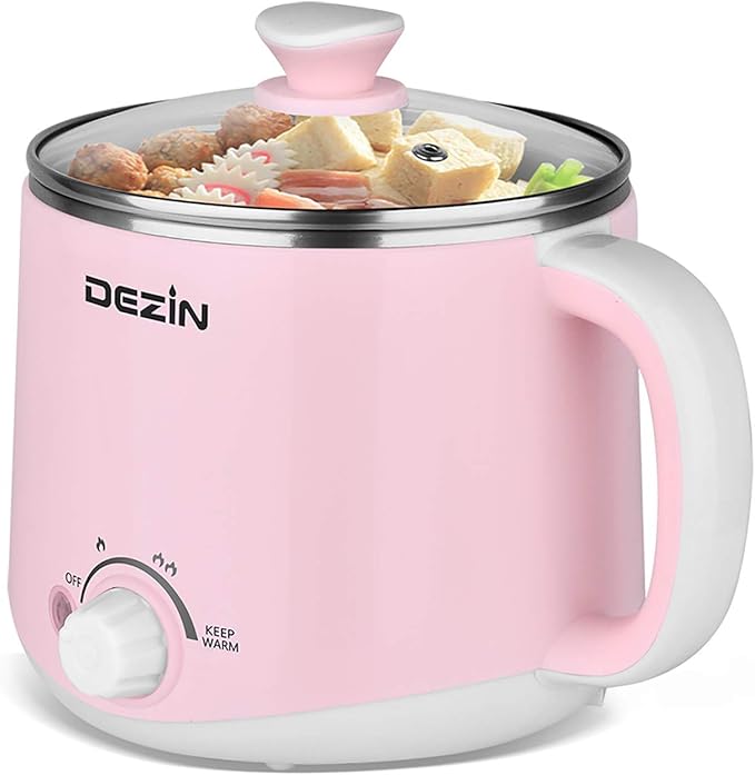 Dezin Hot Pot Electric, Rapid Noodles Cooker, Stainless Steel Electric Pot 1.6 by DEZIN