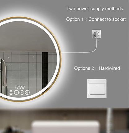 28 Inch Wall-Mounted Round Bathroom Mirror - Image 7