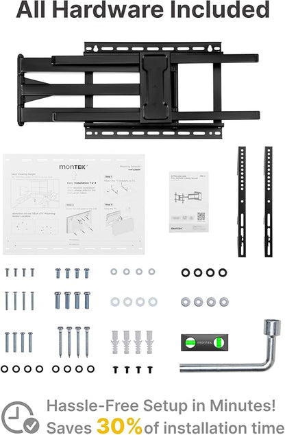 monTEK Long Arm TV Wall Mount for Most 43-80 Inch TVs, 42 Inch Long Extension - Image 9