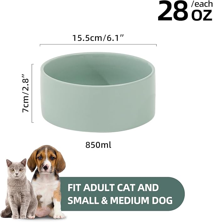 Ceramic 6.1inch Dog Bowls for Small and Medium Breed Dog Dish Pet Food and - Image 2
