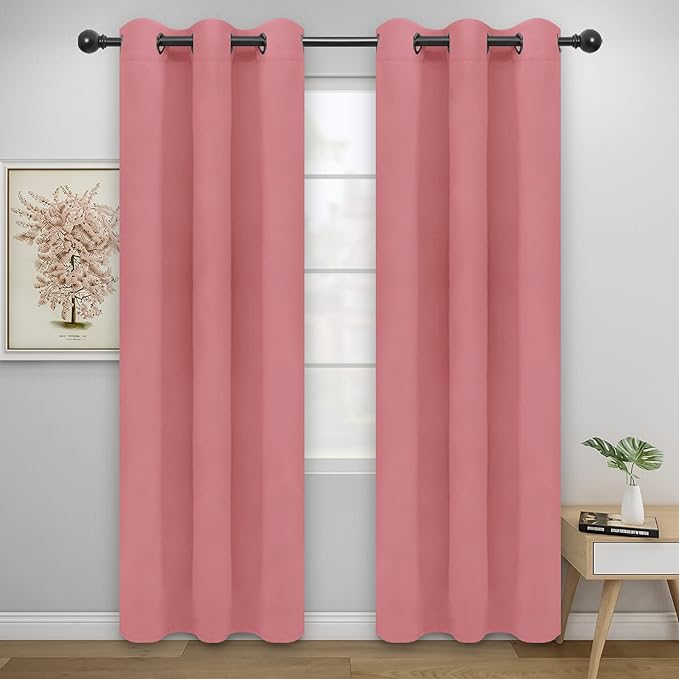 Easy-Going Blackout Curtains for Bedroom, Solid Thermal Insulated Grommet and by Easy-Going