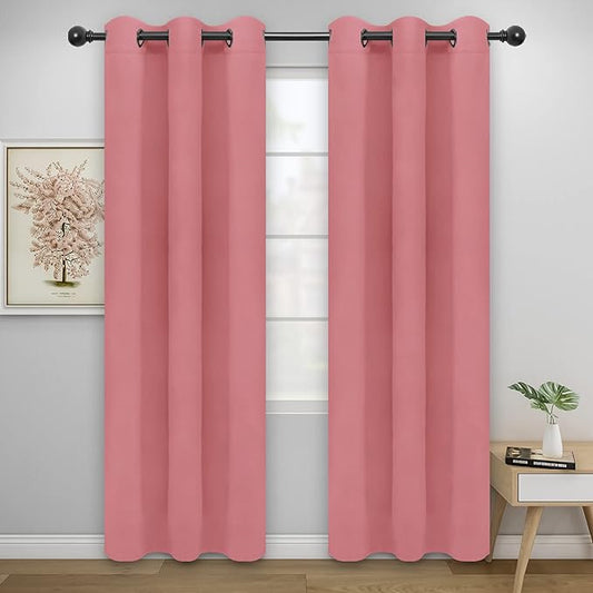 Easy-Going Blackout Curtains for Bedroom, Solid Thermal Insulated Grommet and by Easy-Going