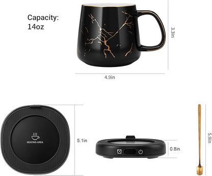 Coffee Mug Warmer & Luxury Marbling Mug Set, Electric Cup Warmer - Image 8