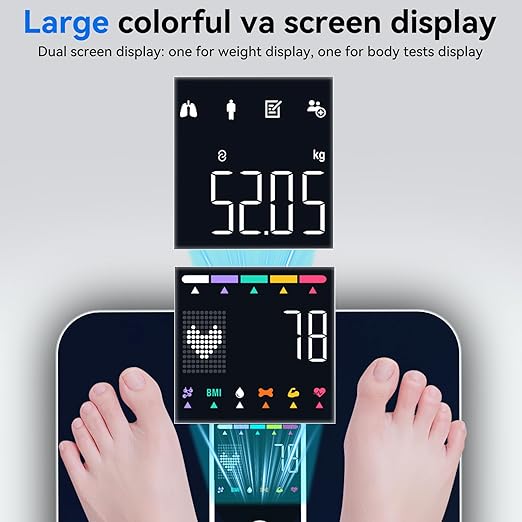 Smart Scale with BMI Body Fat Muscle Mass Digital Bathroom Weight Scale with - Image 3