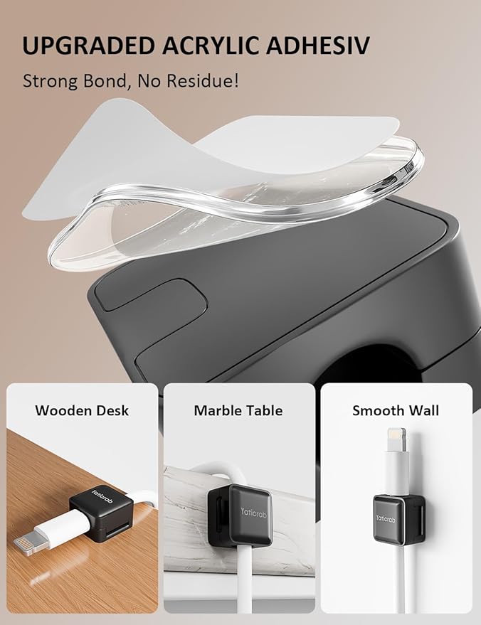 8-Pack Magnetic Cable Clips, Adhesive Cord Holder - Image 4