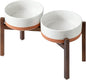 Ceramic 8.2inch Raised Double Dog Bowls Set by Havniva