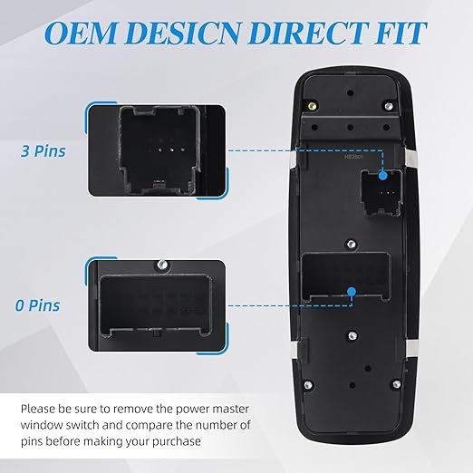 WUANGKI Power Master Window Switch Front Left Driver Side | 3+0 Pins | - Image 4