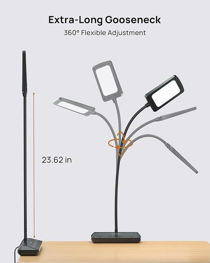 TROND LED Desk Lamp with Clamp Power Strip - Image 4