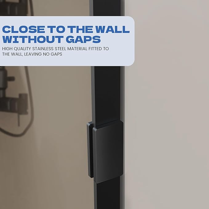 Bathroom Shower Door 37" W x 78.75" H, Frameless Fixed 3/8" Thick Clear - Image 5