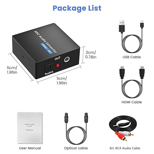 HDMI ARC to Optical Converter, 192KHz ARC to Optical Analog 3.5mm Audio - Image 7