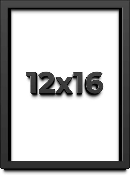 12x16 Shadow Box Frame Black | 1 Inch Deep Solid Wood Shadowbox Display Frame | by CustomPictureFrames