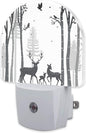 sndheke Deer in The Forest Night Light, Birch Tree by sndheke
