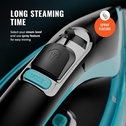 PurSteam SteamTech Elite 1750W Steam Iron, Digital Temp Control & LED Display - Image 6