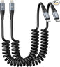KIYODA USB Type C to Lightning Cable 6FT 2Pack, Coiled iPhone Charger Fast by KIYODA
