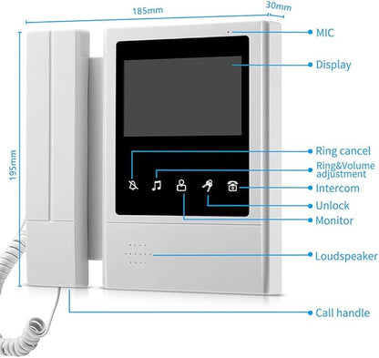 AMOCAM Video Door Phone System, 4.3 Inches Touch Monitor Wired Video Intercom - Image 7