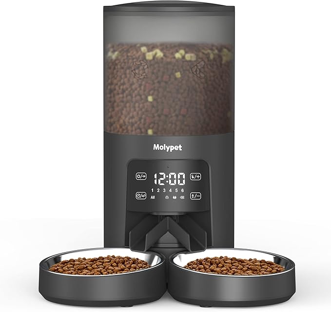 Automatic Cat Feeders for 2 Cats - 6L Food Dispenser by Molypet