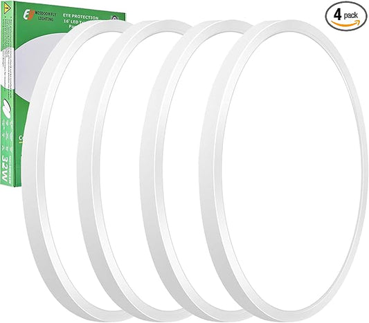 4PK 15.8 Inch LED Flush Mount Ceiling Light, 3000K/4000K/6000K CCT Selectable by FY+WISDOM+FLY+LIGHTING