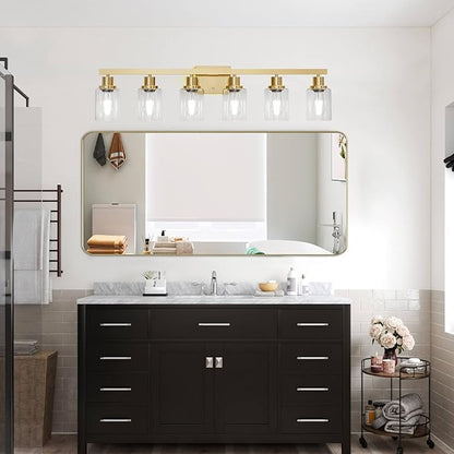 DIKAIDA 6 Light Gold Bathroom Vanity Light, Bathroom Light Fixtures - Image 9