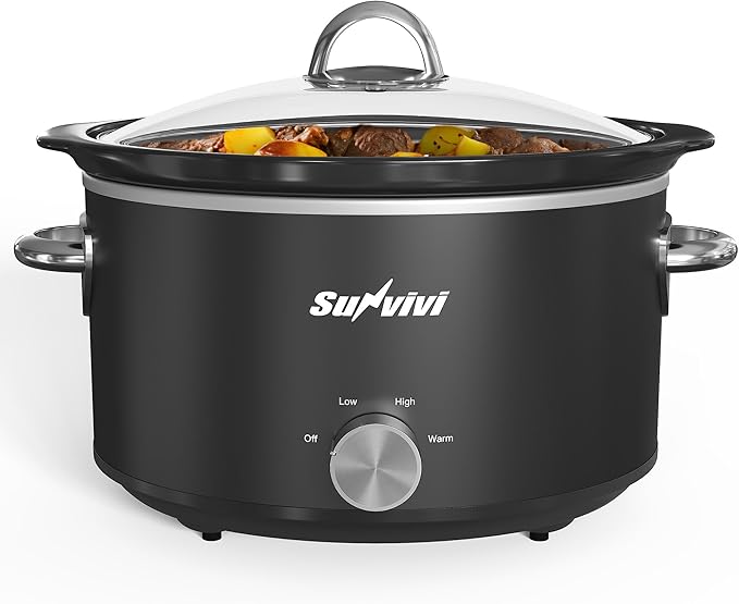 Sunvivi Small Slow Cooker 4QT, Mini Food Warmer by WeGetLife