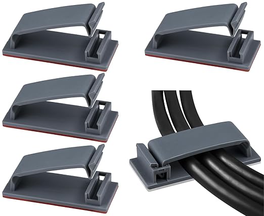 SOULWIT 50Pcs Self Adhesive Cable Management Clips, Cable Organizers Wire Clips by SOULWIT