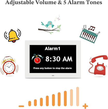 10.1'' Digital Clock, 1280*800p HD Extra Large Display, Dementia Clock - Image 8