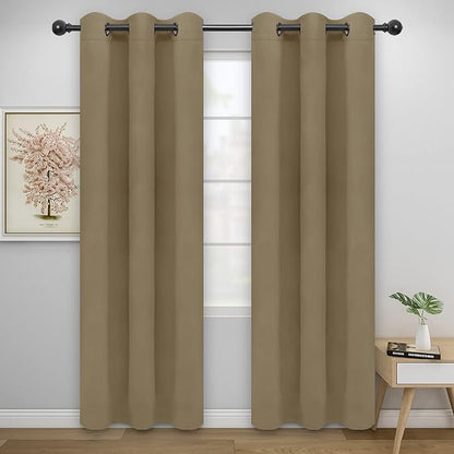 Easy-Going Blackout Curtains for Bedroom, Solid Thermal Insulated Grommet and by Easy-Going