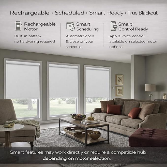 Zshine Motorized Blackout Window Blinds Customize Width Remote Control Wireless - Image 2