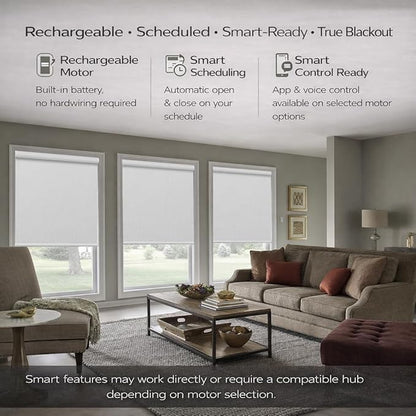 Zshine Motorized Blackout Window Blinds Customize Width Remote Control Wireless - Image 2