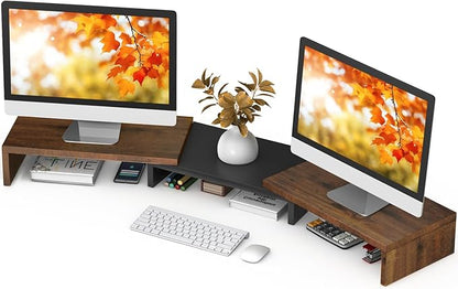 TAVR Dual Monitor Stand Riser, Computer Monitor Stands by TAVRFurniture