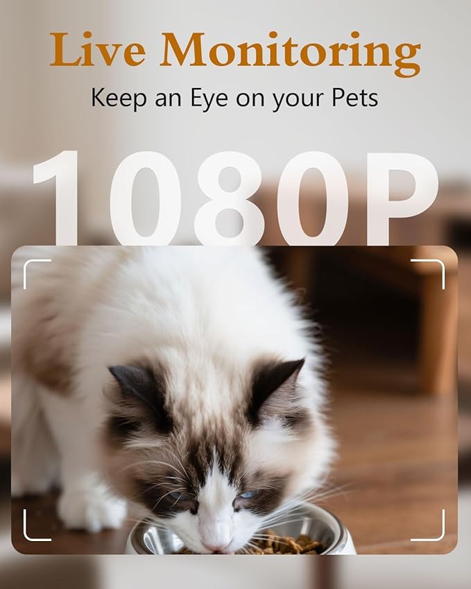 Yakry Automatic Cat Feeder - 5G WiFi Easy Setup App Control Cat Dry Food - Image 2
