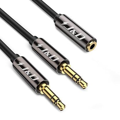 J&D 1/8 Inch TRS Stereo Y Splitter Cable, Only Suitable by JDTech