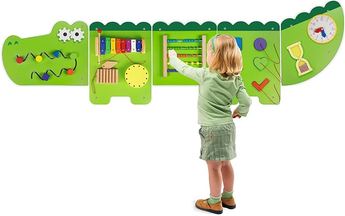 Monläurd® Crocodile Montessori Busy Board, Sensory Board, Educational Toys by Monl%C3%A4urd
