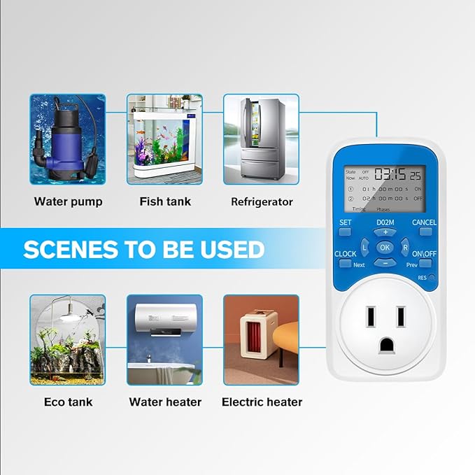 Timer Outlet, Programmable 110V/220V Pump Timer Switch, Minimum Setting by - Image 8