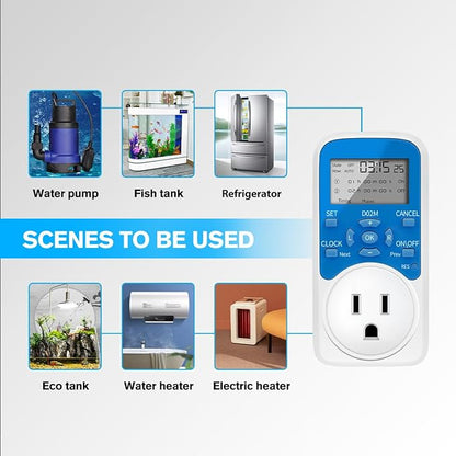Timer Outlet, Programmable 110V/220V Pump Timer Switch, Minimum Setting by - Image 8