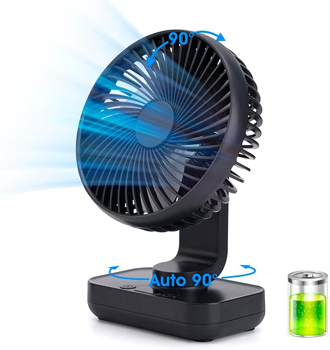 Digibond Oscillating Fan 5.1in Small Wall Mounted Oscillating Desk Fan Auto 90° by DigibondFanFamily