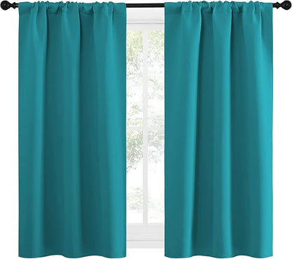 NICETOWN Peacock Blue Blackout Curtains Panels - Image 2