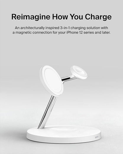 Belkin MagSafe Charger, 3-in-1 Wireless Charging Stand, 2ND GEN, 33% Faster - Image 4