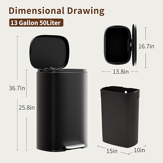 PayLessHere Stainless Steel Trash Can - Image 7