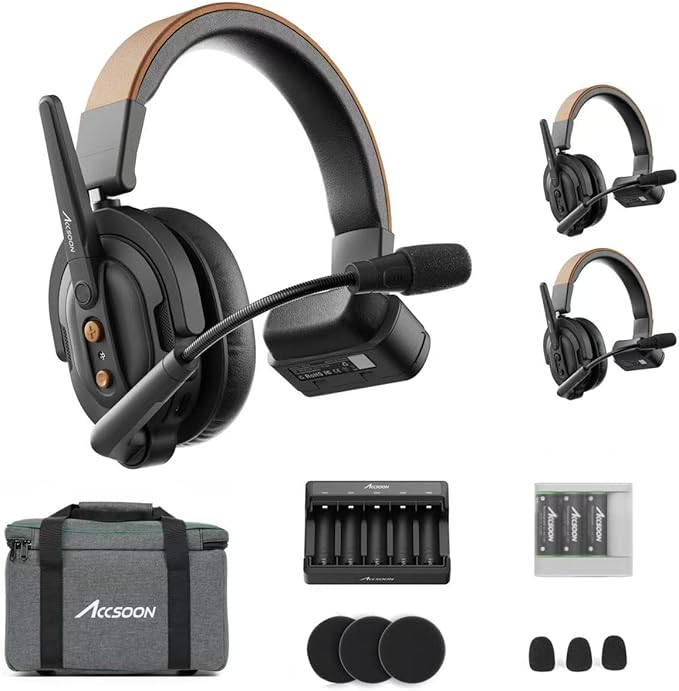 Accsoon Como SE Wireless Headset Intercom System 3-Person Full Duplex 1312ft by Accsoon