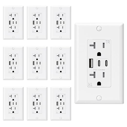 ELEGRP USB Outlets, 20 Amp Wall Outlet by ELEGRP%7CELEGROUP