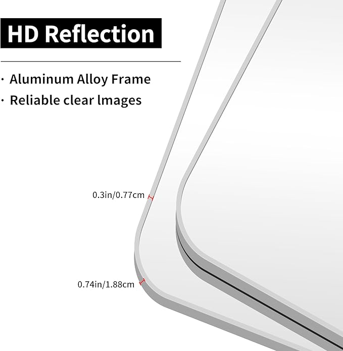 Silver Bathroom Mirror, 72 x 30 Inch Large Rectangle Mirror, Rectangular Vanity - Image 8