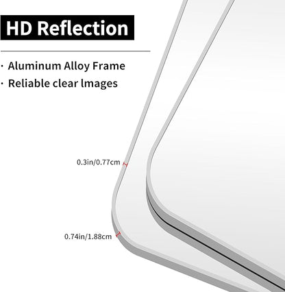 Silver Bathroom Mirror, 36 x 36 Inch Square Mirrors - Image 8