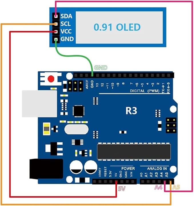 Hosyond 5 Pcs 0.91 Inch I2C IIC OLED Display Module OLED Screen DC 3.3V~5V - Image 4