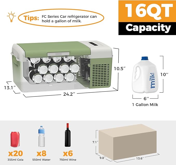 Setpower FC15 Portable 12v Refrigerator, -4℉-68℉ Fast Cooling Car Refrigerator - Image 7