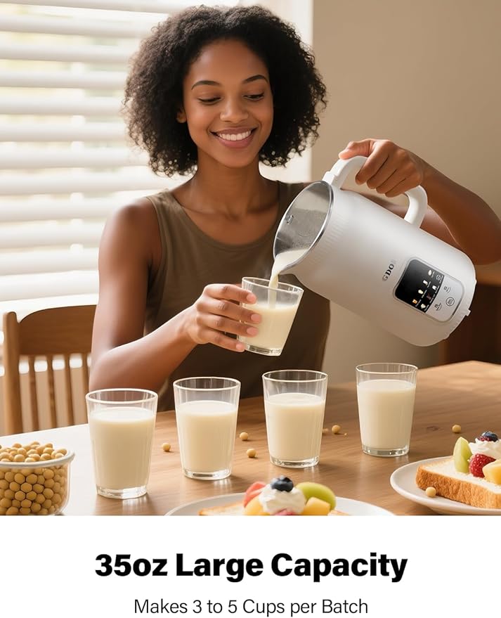 GDOR 35oz Nut Milk Maker, 9-in-1 Plant Milk Machine - Image 7