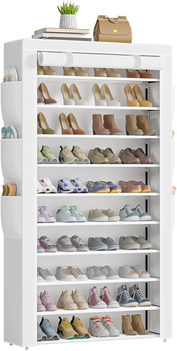 OYREL Shoe Rack 10Tier Large Capacity 50-56Pairs Beautiful Tall Shoe Shelf Free by OYREL