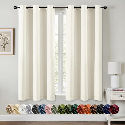 MIULEE Cream Blackout Curtains for Bedroom Living Room 54 Inches Long 2 Panels by MIULEE