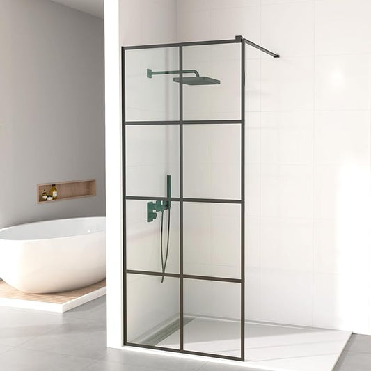 Mainzel 34" W x 76" H Fixed Shower Glass Panel, Frameless 3/8" ANSl Tempered by Mainzelhigh-endshowerdoors