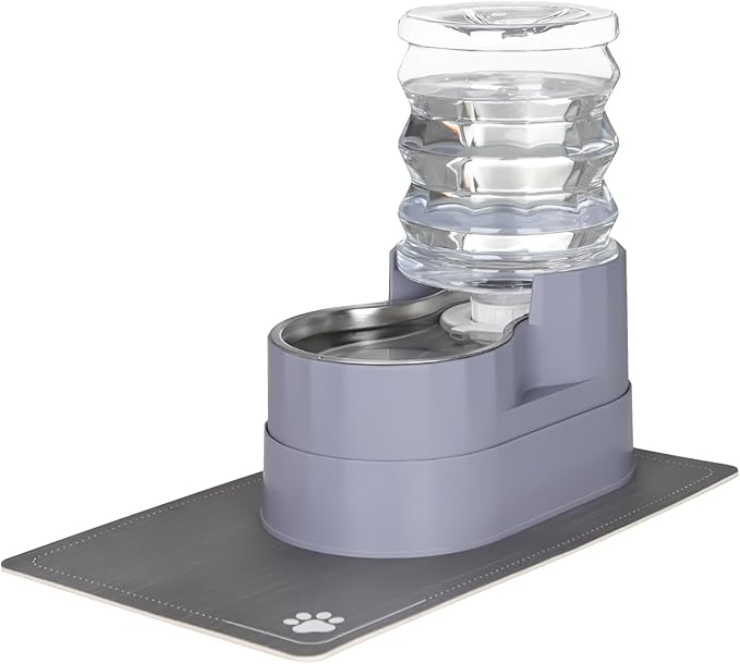 RIZZARI Automatic Pet Water Dispenser: 5L Gray Cats and Dogs Gravity Feeder by RIZZARI